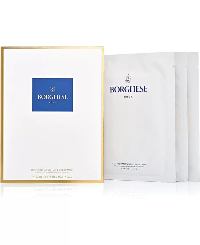 

Тканевые маски для рук для глубокого увлажнения, 3 шт Borghese