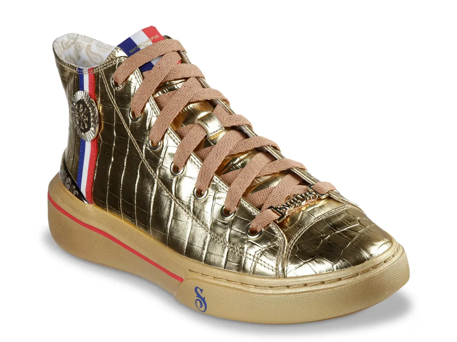 

Snoop Dogg: Snoop One Gold Medal High-Top Кроссовки - мужские Skechers, Gold Metallic Snake Print
