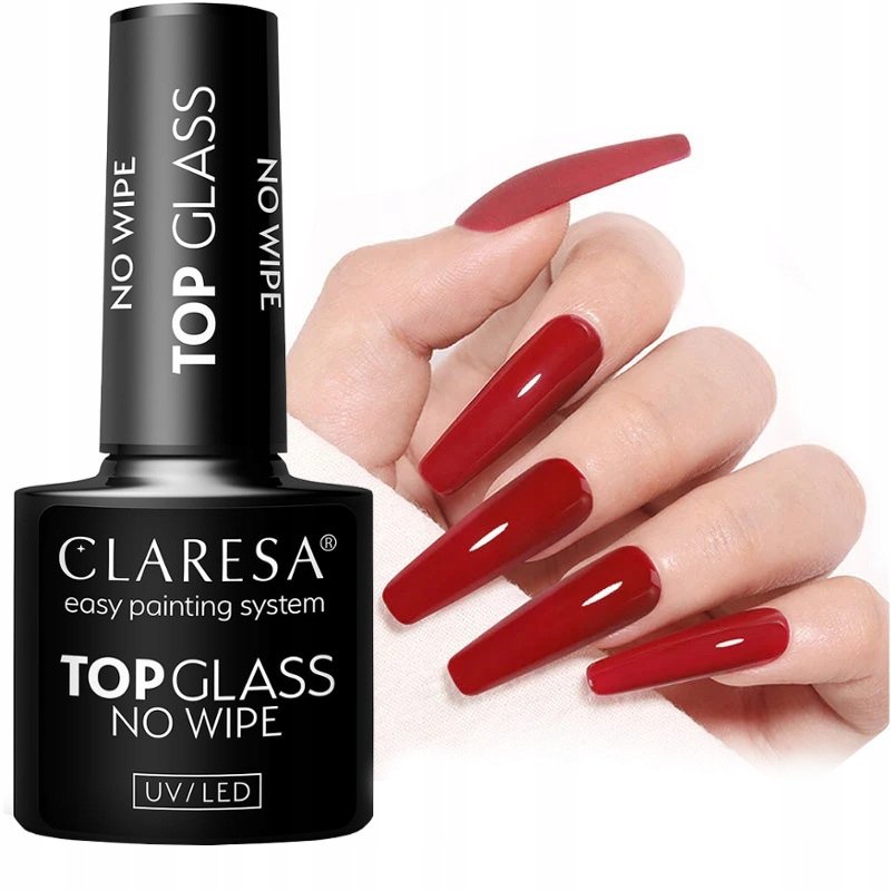 

Claresa Top Glass No Wipe Hybrid Liquid Glass с эффектом мокрых ногтей Puderek