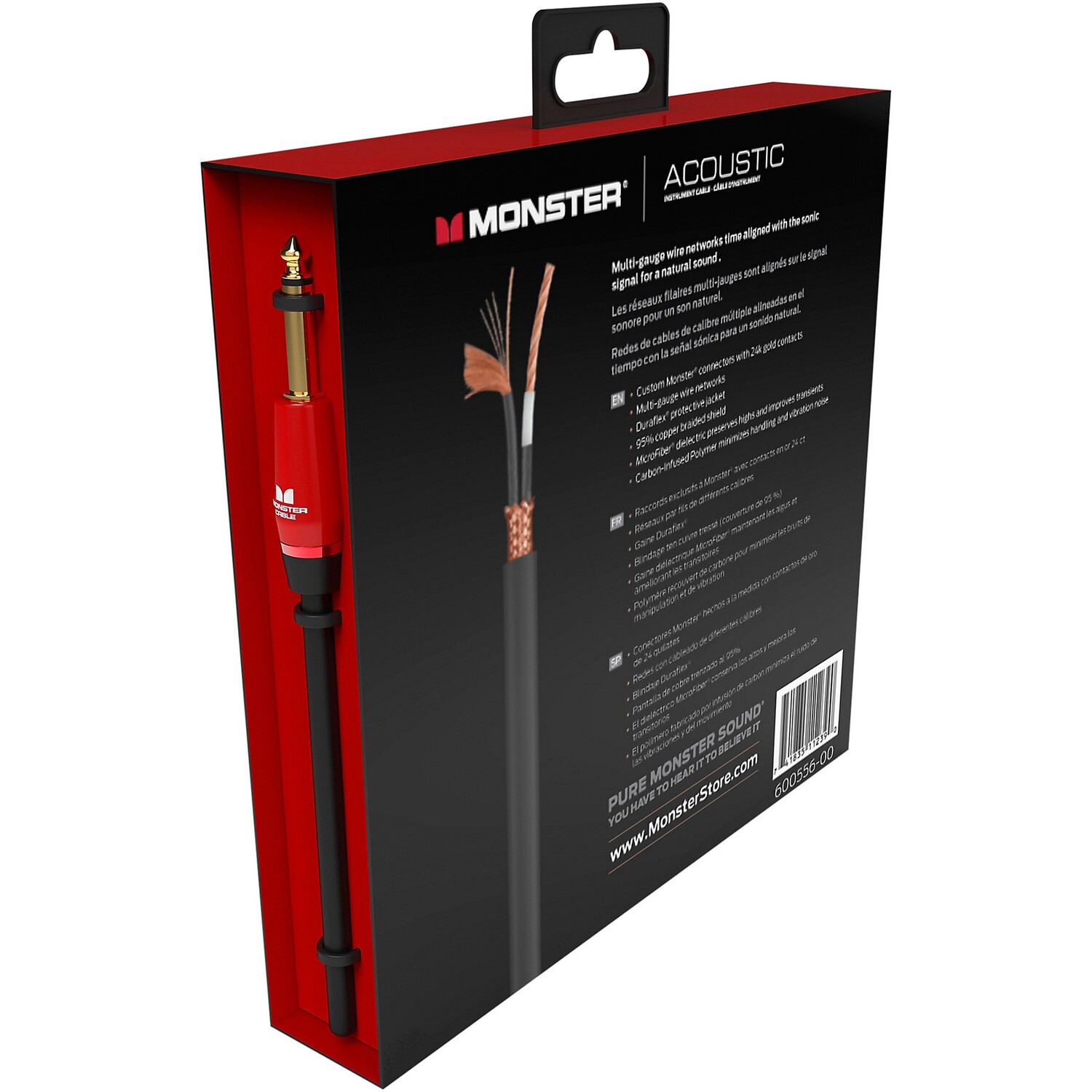 

Кабель Monster Cable Prolink Acoustic Pro для аудиоинструментов, 12 футов, черный