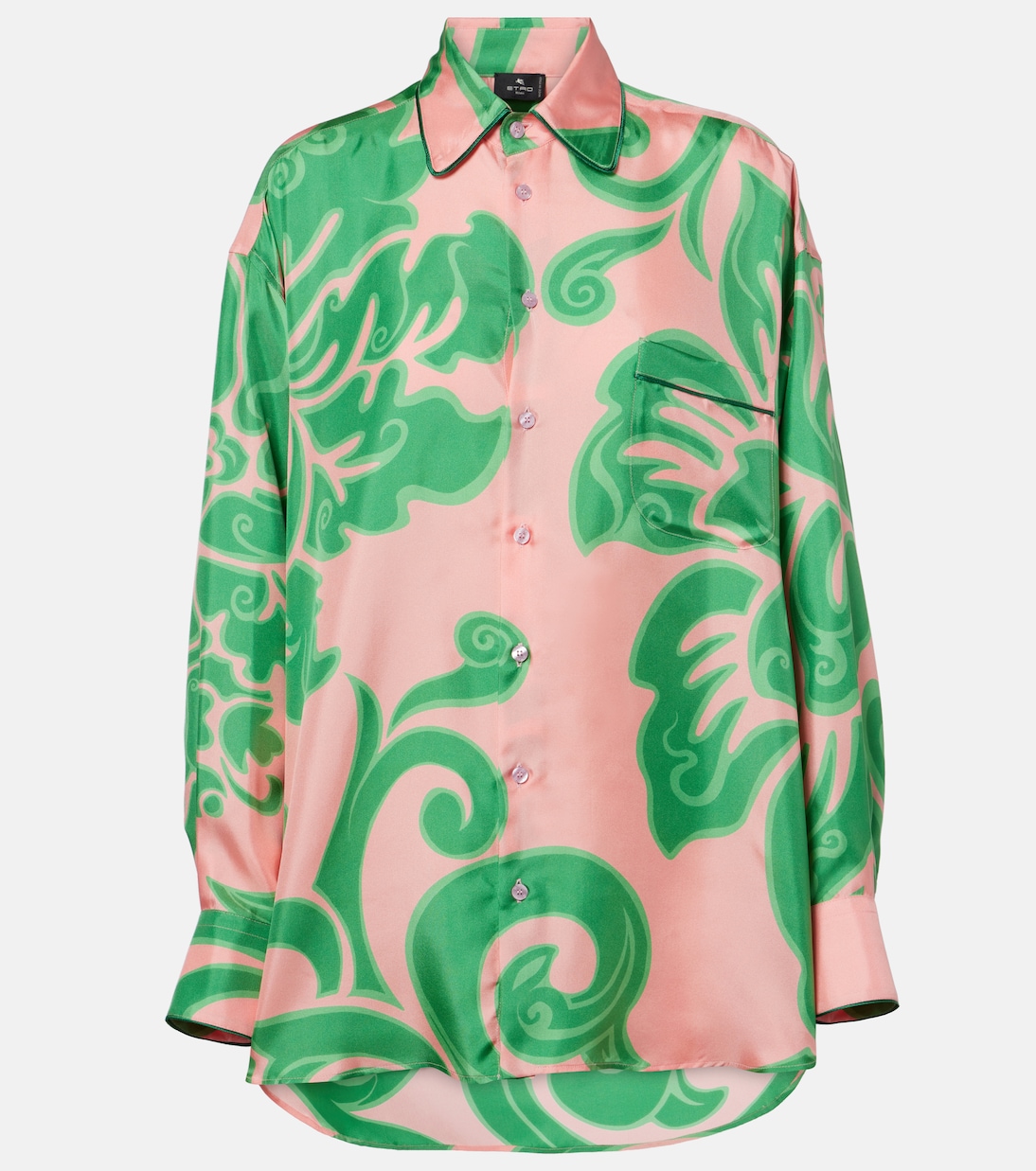 

Шелковая блузка с принтом Etro, Print On Purple Base