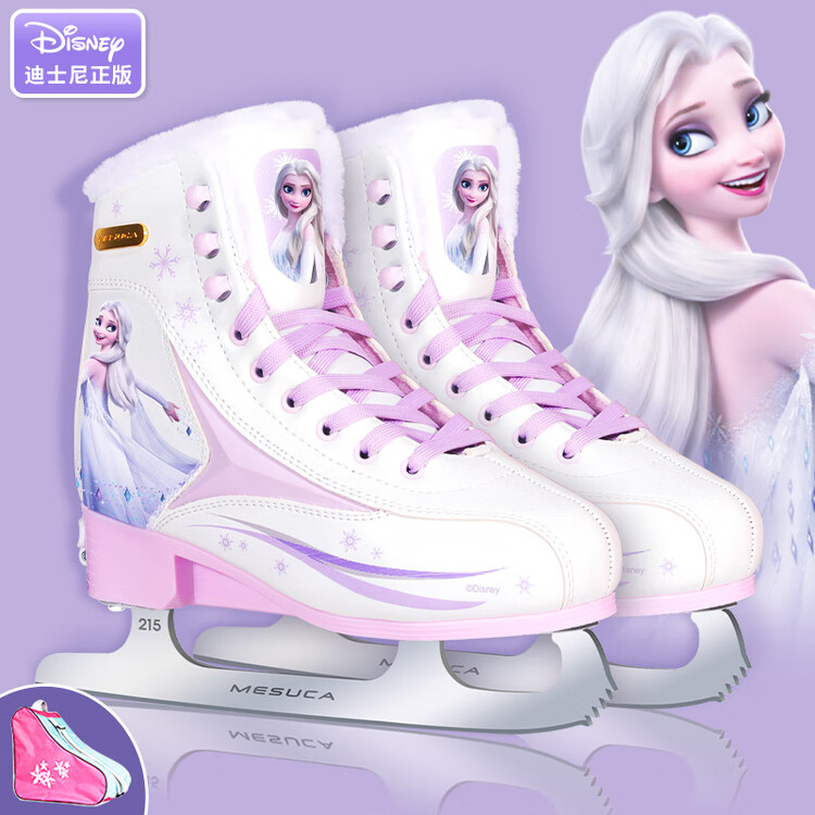 

TKH Коньки Disney для детей, фигурные для начинающих, мальчиков и дельчиков, с регулировкой и настоящими лезвиями [улучшенное качество] Frozen (коньки + сумка) - размер 35