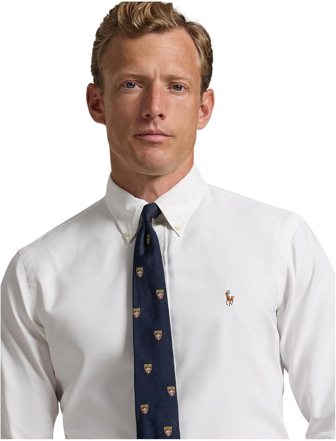 POLO RALPH LAUREN Мужская классическая рубашка Oxford Performance, White — фото 3