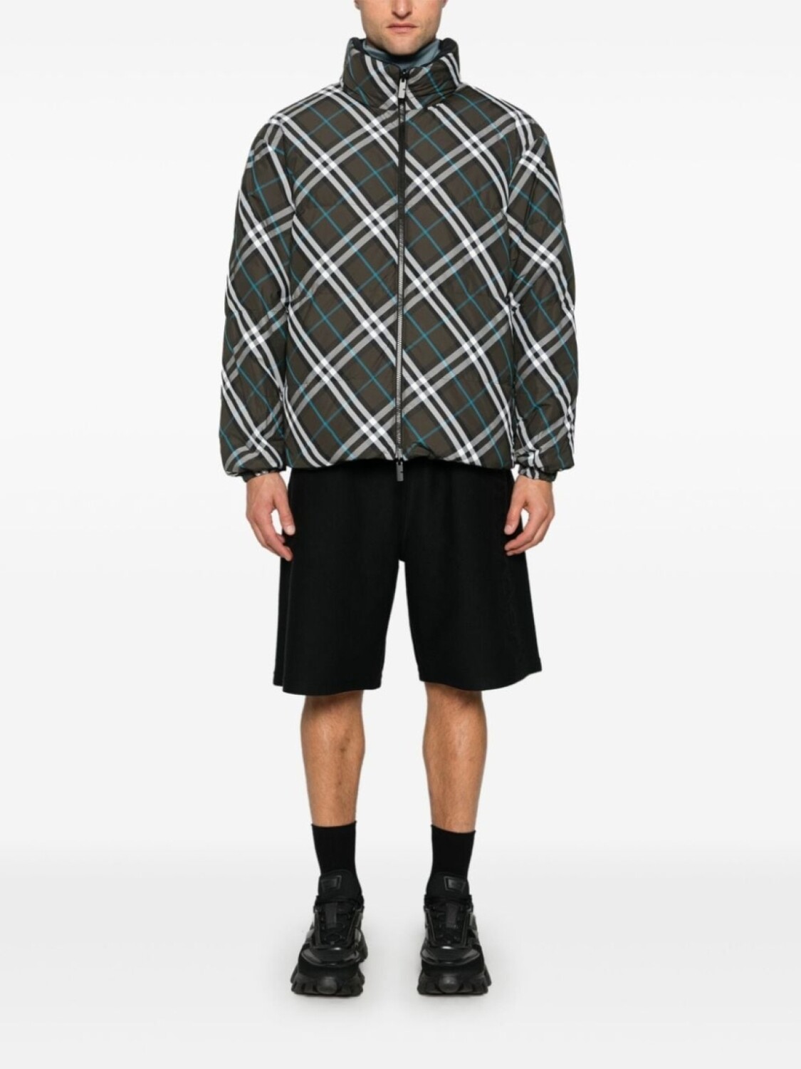 Пуховик Burberry Vintage Check, коричневый — фото 2