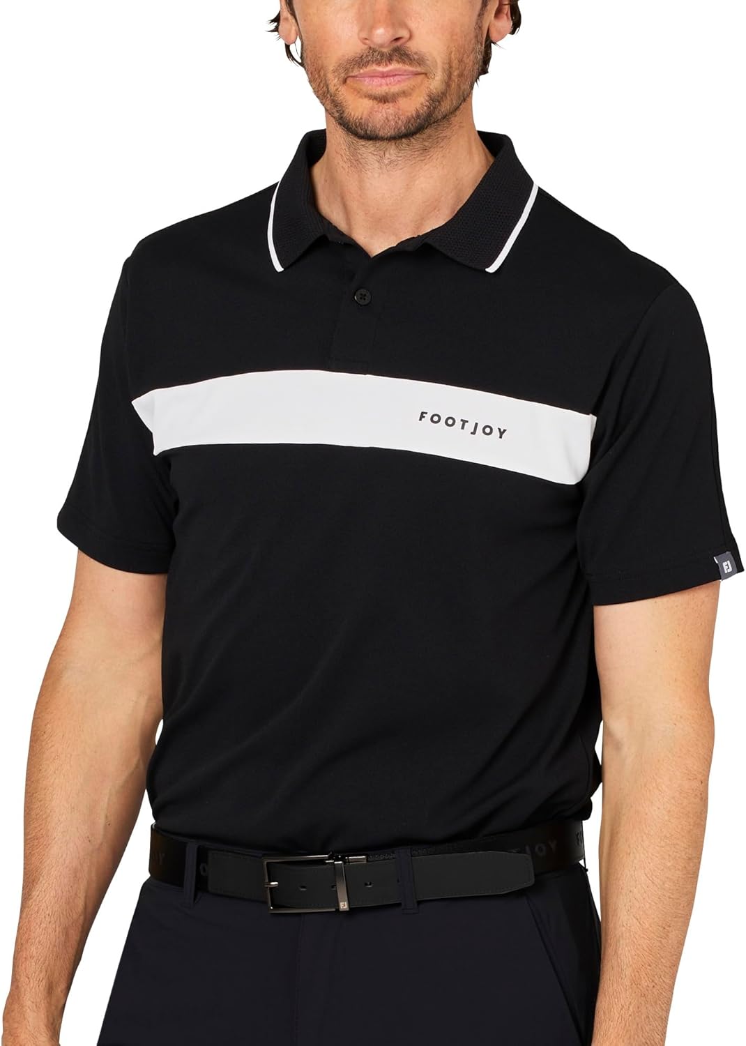 

Мужская поло-рубашка FootJoy для гольфа с коротким рукавом и вырезом на груди, черный