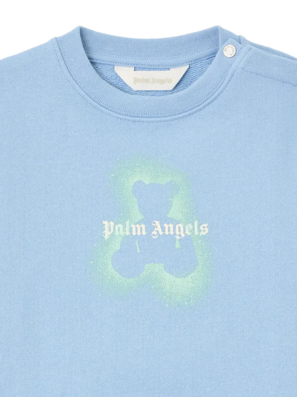 Свитер с изображением медведя-спрей Palm Angels Kids, синий — фото 3