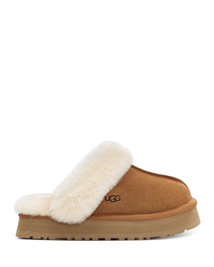 Женские тапочки на плоской подошве Disquette UGG, коричневый — фото 4