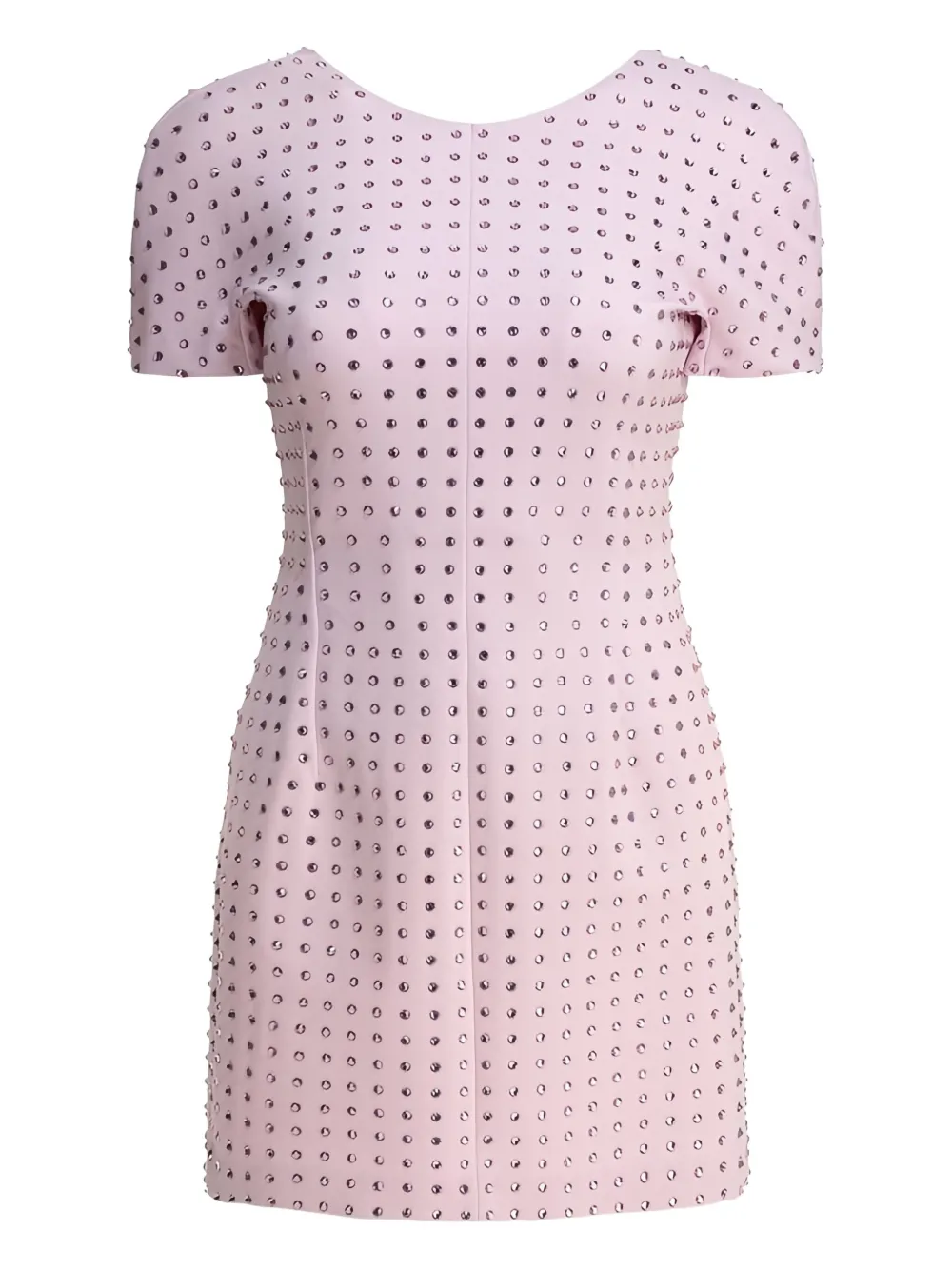 

Мини-платье с короткими рукавами, украшенное кристаллами MAX MARA, розовый