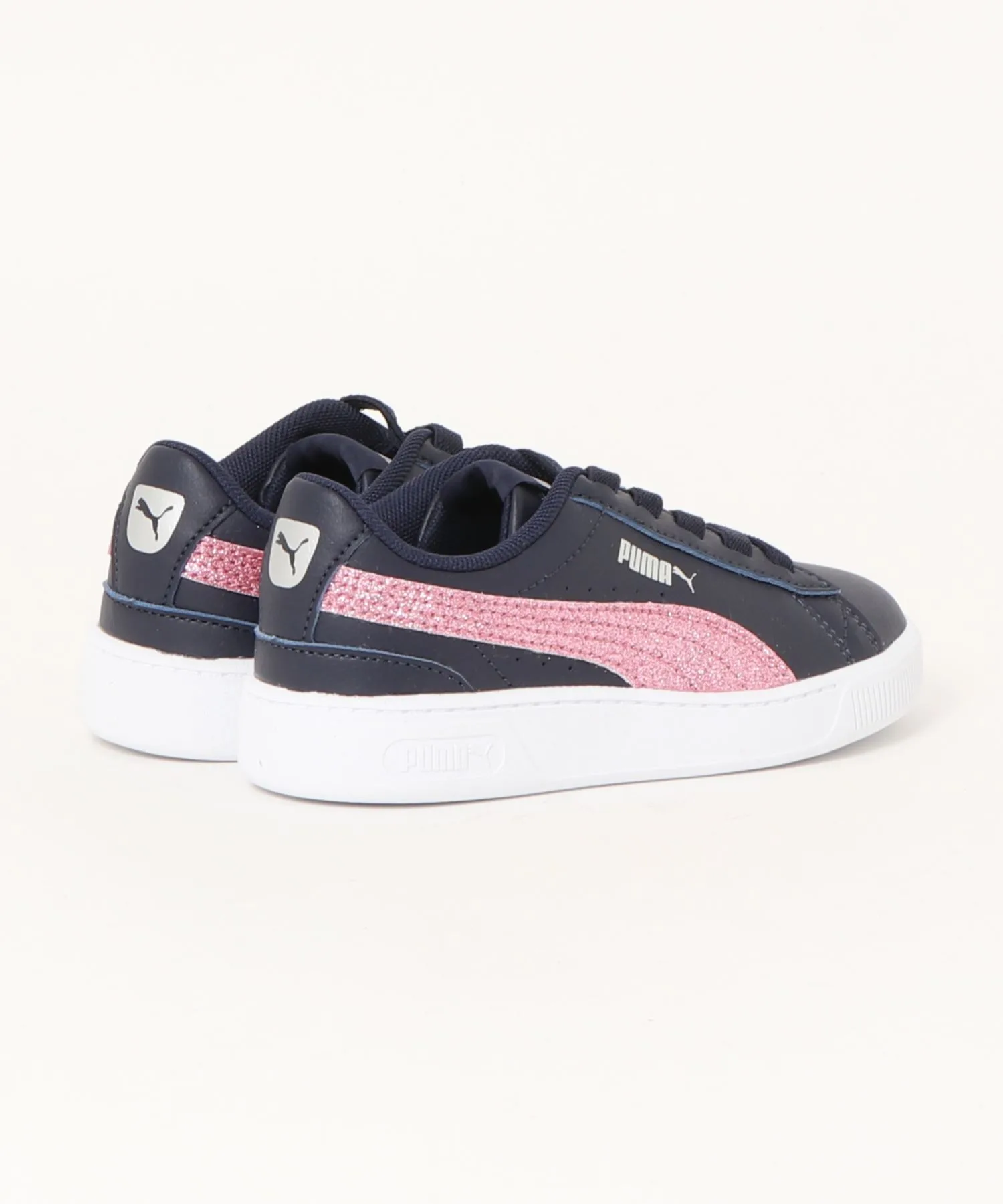 Детские кроссовки с блестящими полосами Vicky V3 PUMA синие — фото 2