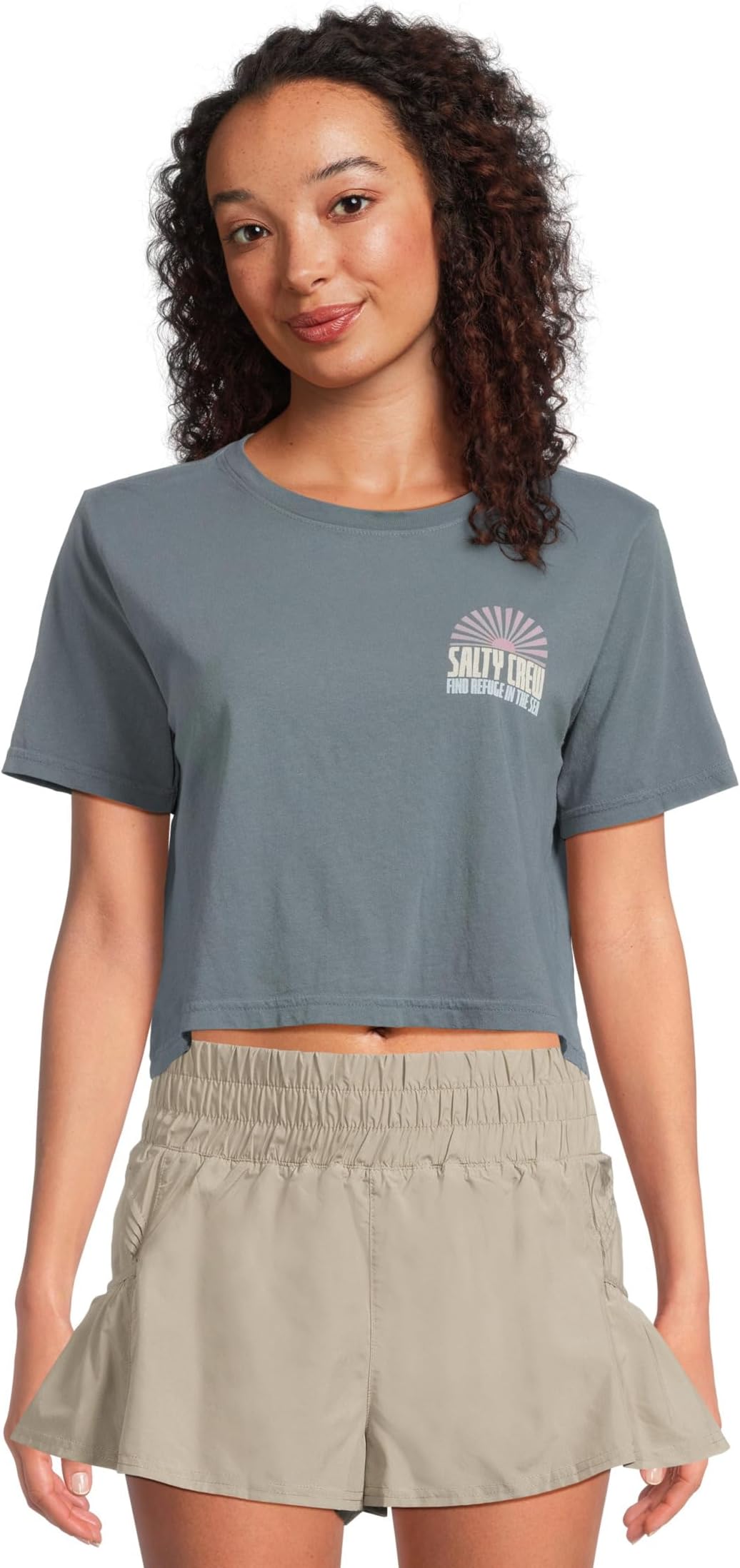 

Футболка Salty Crew In The Rays Crop Tee, цвет Fin Blue