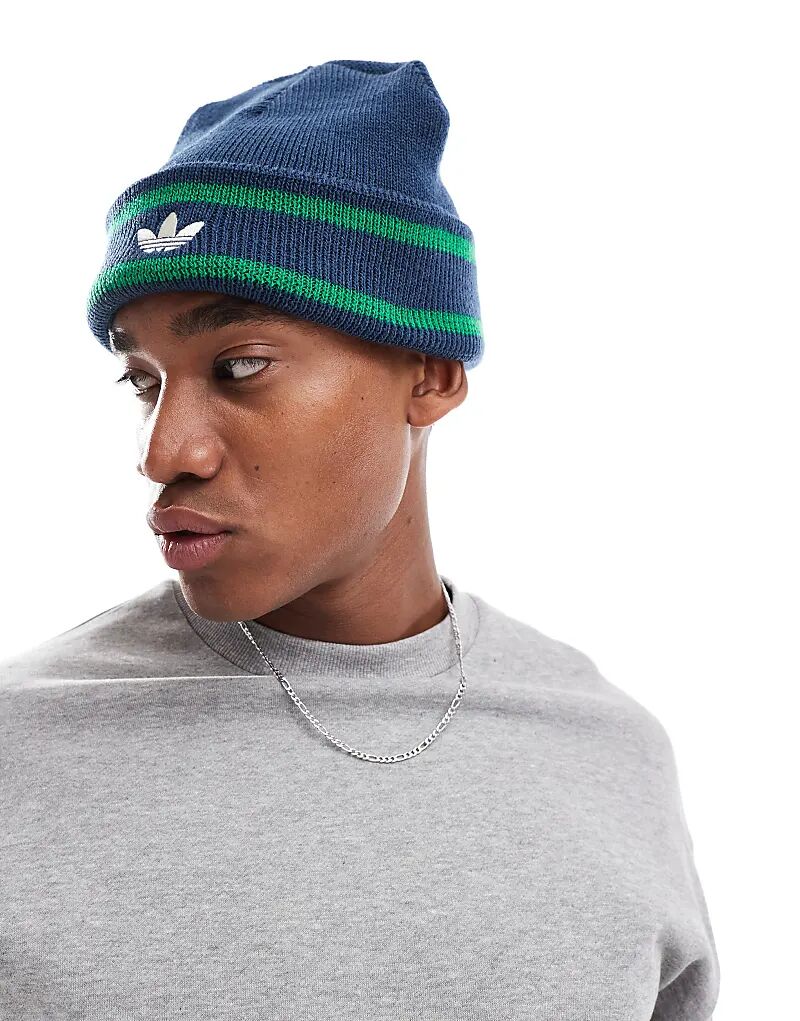 

Шапка-бини в стиле 70-х в темно-синем цвете adidas Originals