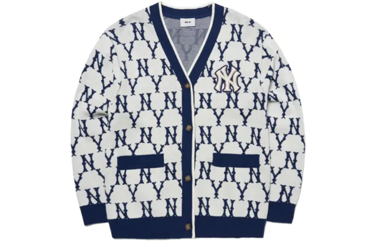 

Свитер Old Flower Unisex синий с белой надписью MLB