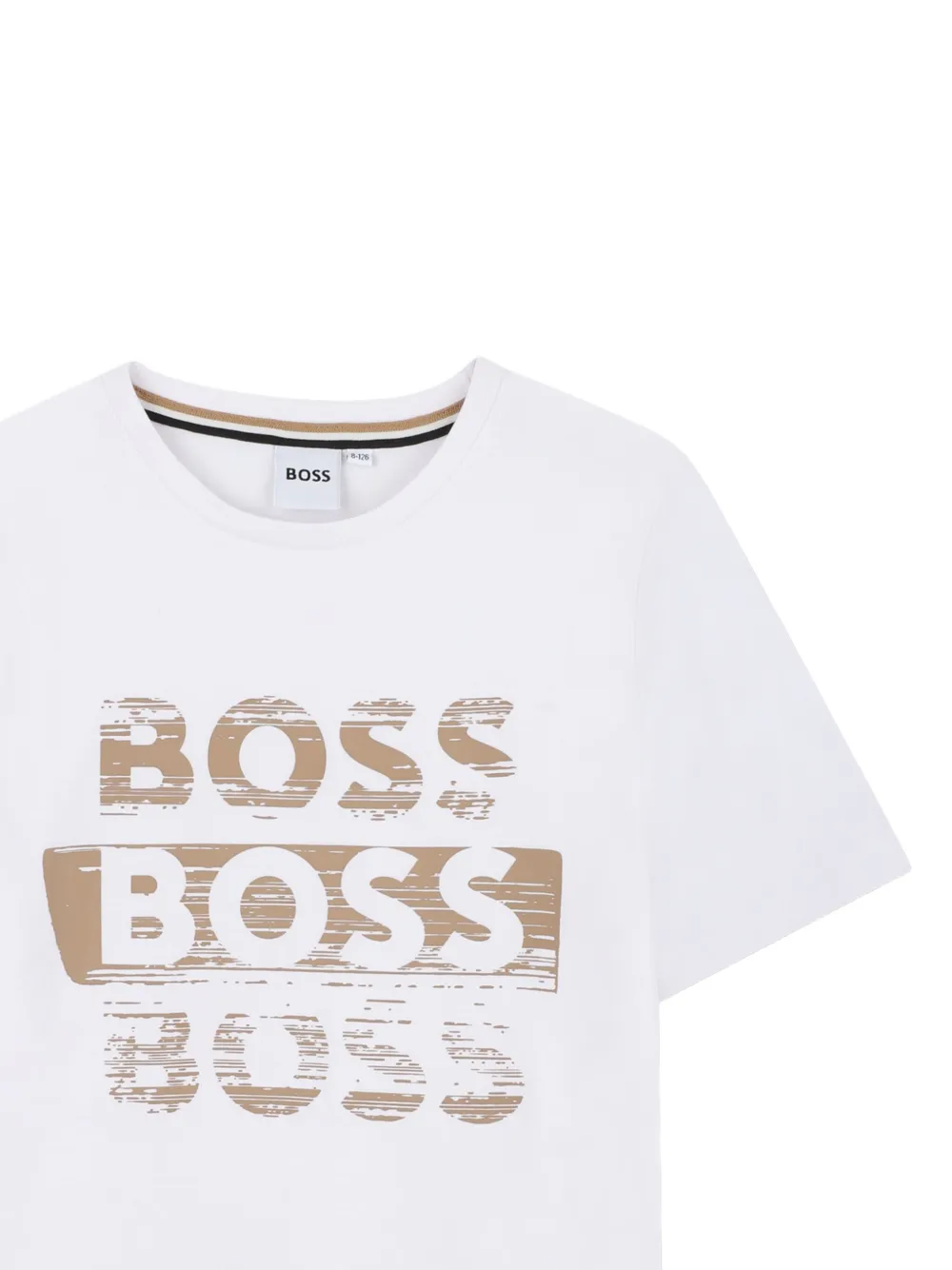 Футболка с короткими рукавами и логотипом BOSS Kidswear, белый — фото 3