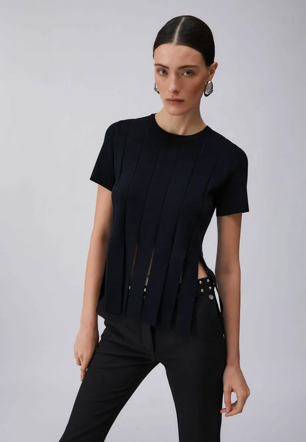 

Футболка с принтом в виде бахромы Liu Jo, Black, Черный, Футболка с принтом в виде бахромы Liu Jo, Black