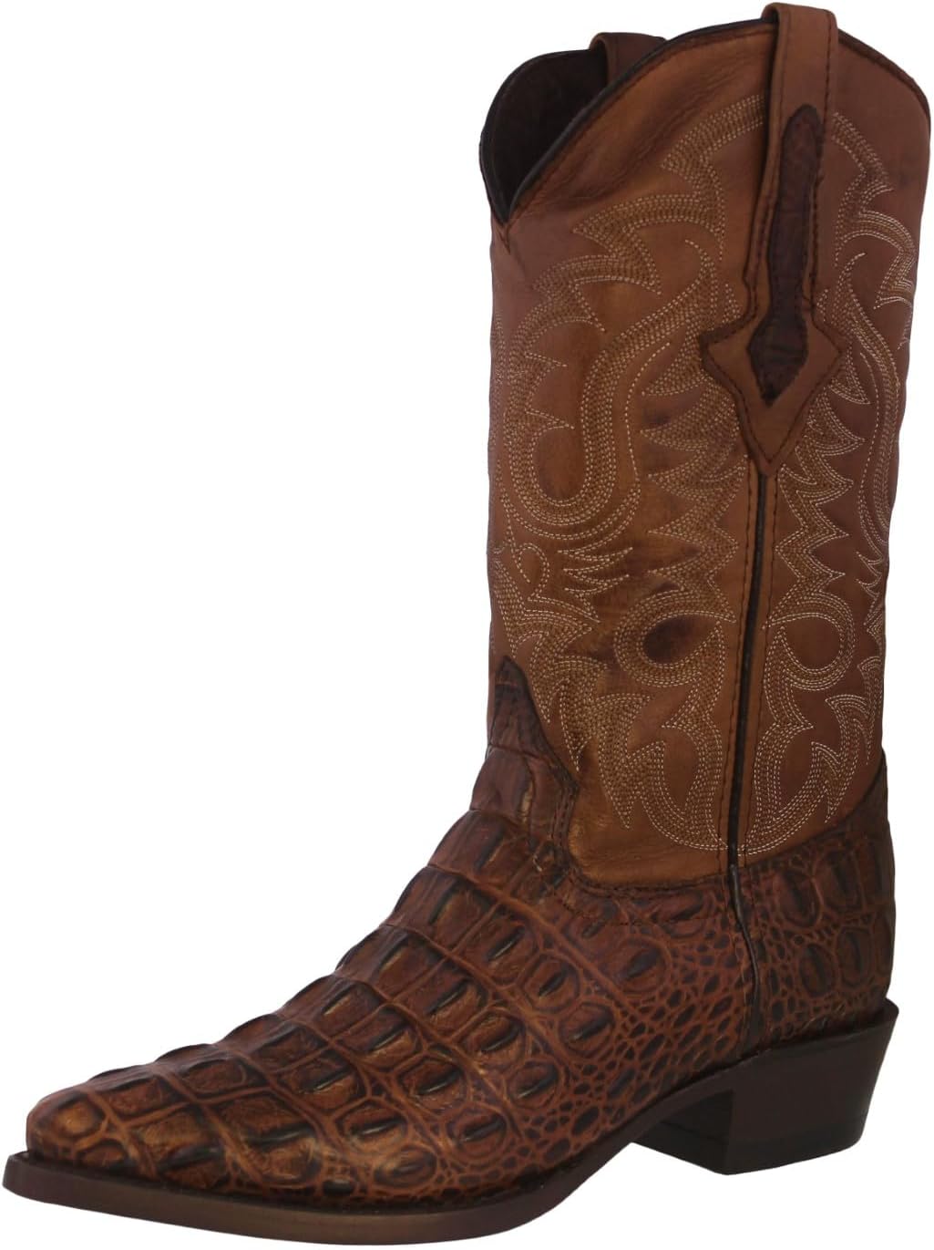 

Мужские коричневые западные кожаные ковбойские сапоги Texas Legacy с принтом крокодила на задней части и носком J