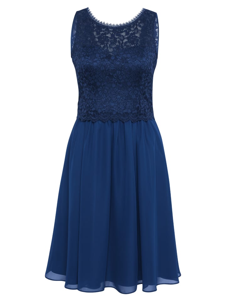 

Короткое платье Vera Mont Abendkleid mit Spitze, цвет Festival Blue