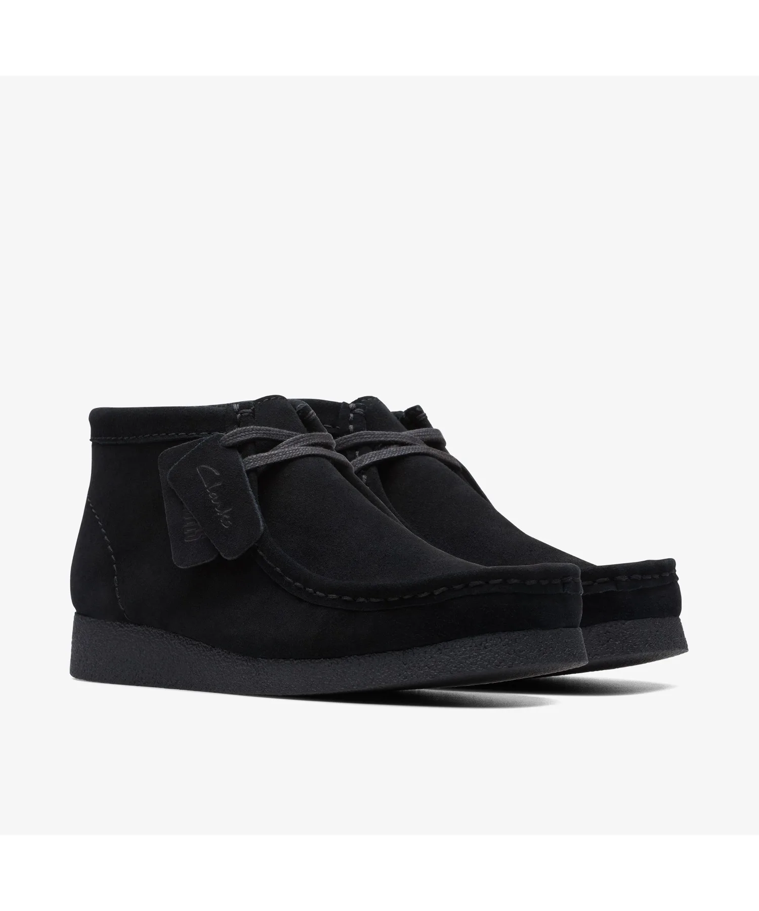 Мужские мокасины из мягкой замши WallabeeEVO Bt Clarks чёрные — фото 4