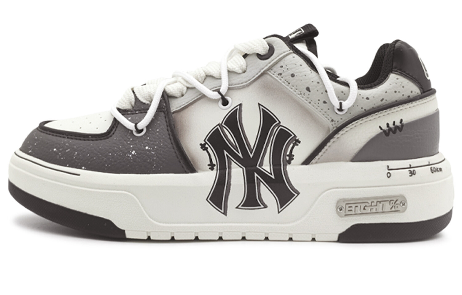 

Кроссовки MLB Chunky Liner Skateboarding Shoes Unisex Low-top White/gray, темно-серый