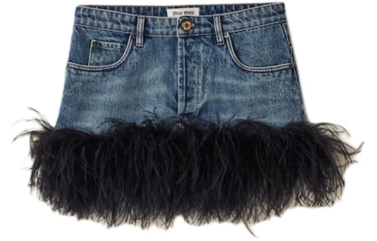 

Джинсовая юбка женская синяя Miu Miu