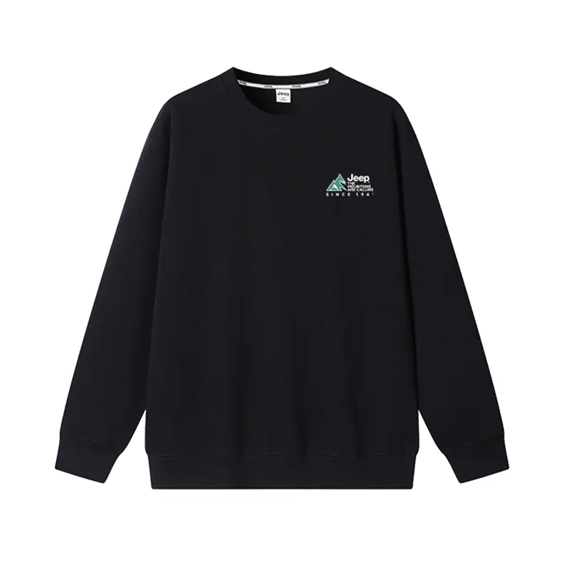

Свитшот мужской с круглым вырезом Moderate Jeep, черный fleece-lined