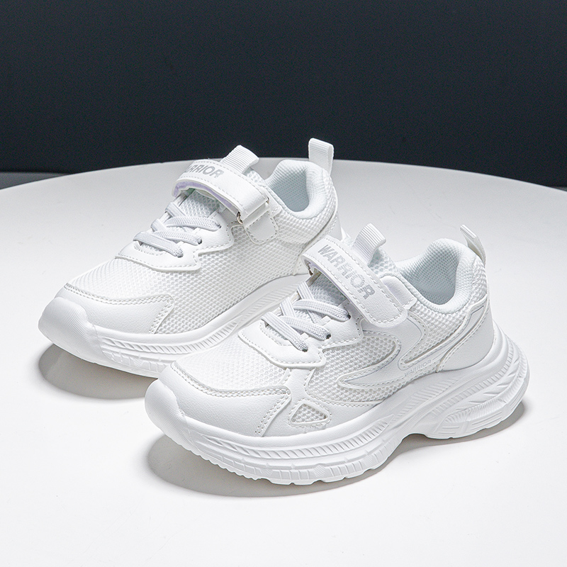 Беговые кроссовки для детей Casual Shoes Kids' с увеличенной высотой, устойчивые к истиранию, легкие, амортизирующие и нескользящие WARRIOR, белый — фото 4