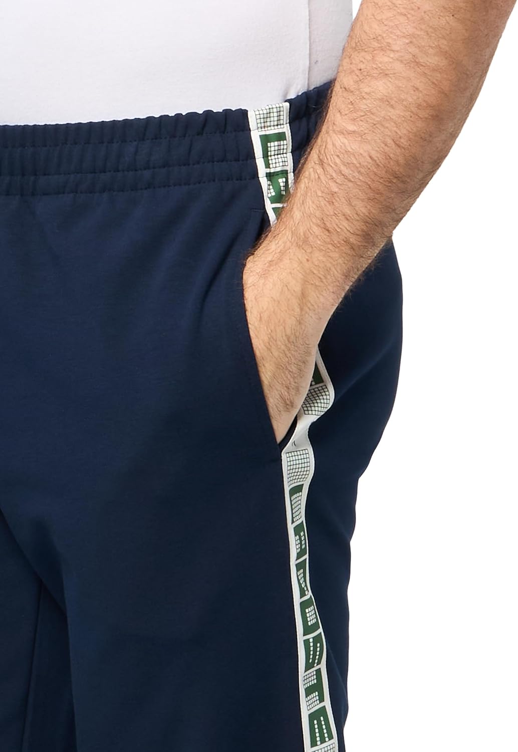 Мужские спортивные брюки Lacoste с логотипом Tennis и полосками, Navy Blue — фото 3