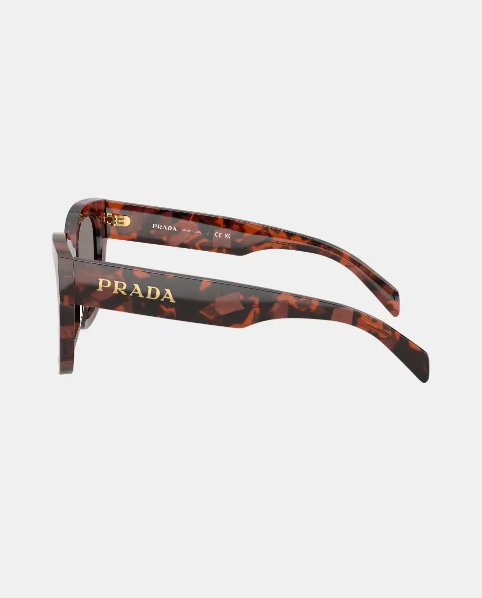 Квадратные солнцезащитные очки для женщин из ацетата Prada, коричневый — фото 3