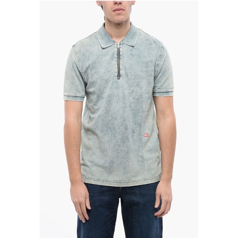 

Рубашка поло T-SMITH-ZIP с эффектом кислотной стирки RED TAG и полузастежкой Zi Diesel, Blue
