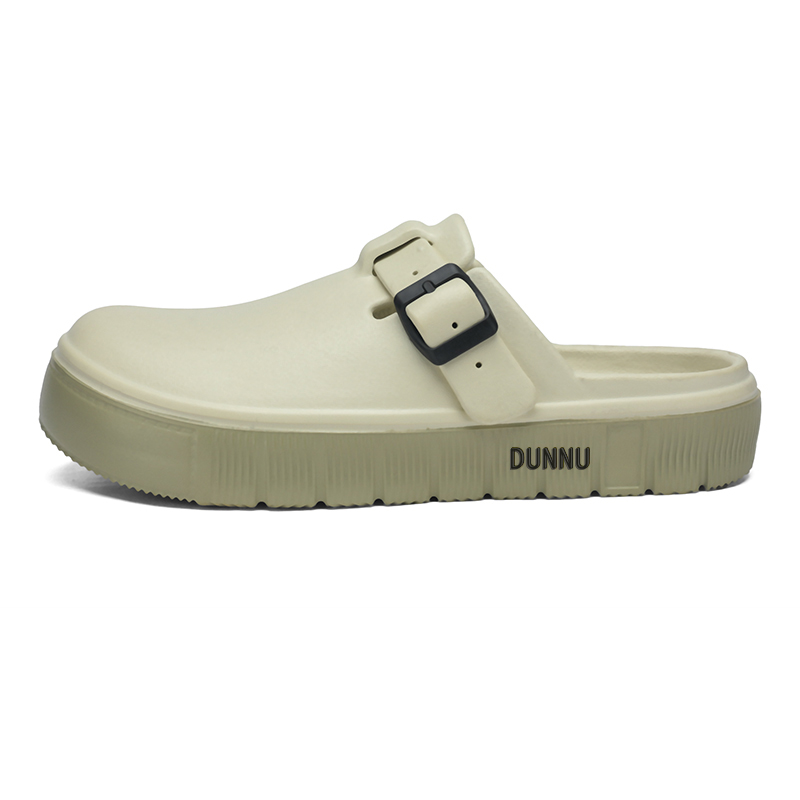 

Dunnu Резиновые подошвы против запаха закрытые тапочки унисекс бежево-зеленые, цвет Beige Green