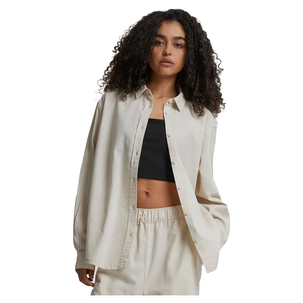 

Рубашка с длинным рукавом Urban Classics Linen Mixed Oversized, бежевый