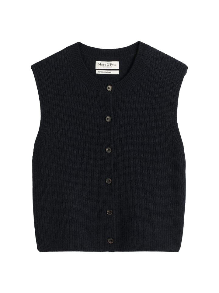 

Marc O'Polo Облегающий вязаный жилет без рукавов глубокого темно-синего цвета