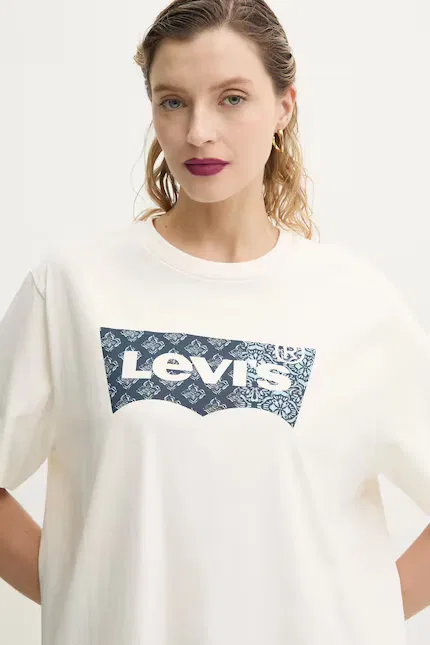 Футболка Graphic Crewneck Levi's, бежевый — фото 4