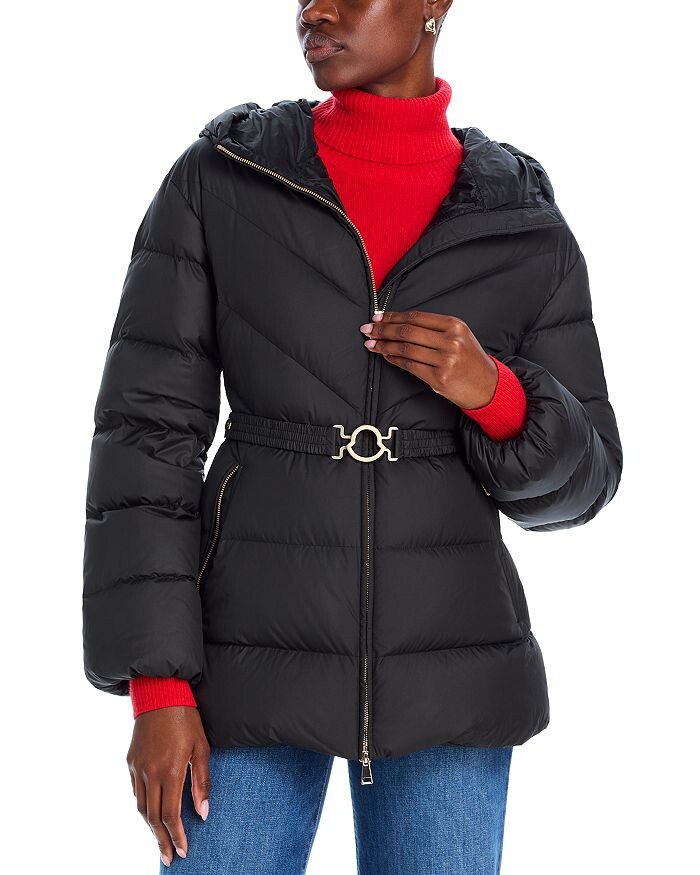 

Moncler Brosse Куртка с поясом, черный