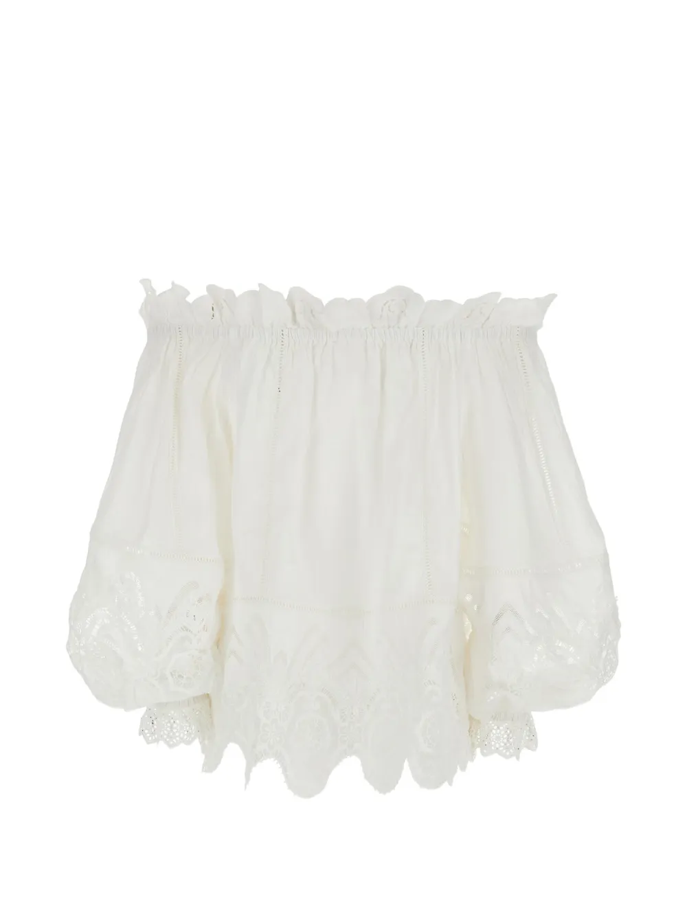 

Топ с открытыми плечами и вышивкой англез Camilla, белый