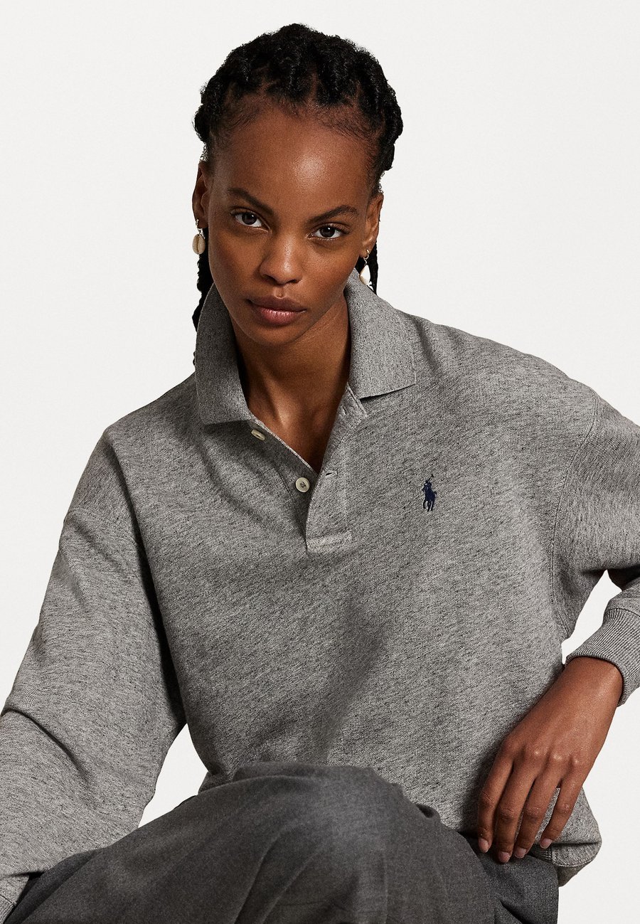 Толстовка Polo Ralph Lauren POLO-COLLAR FLEECE PULLOVER, Dark Vintage Heather/Grey — фото 4