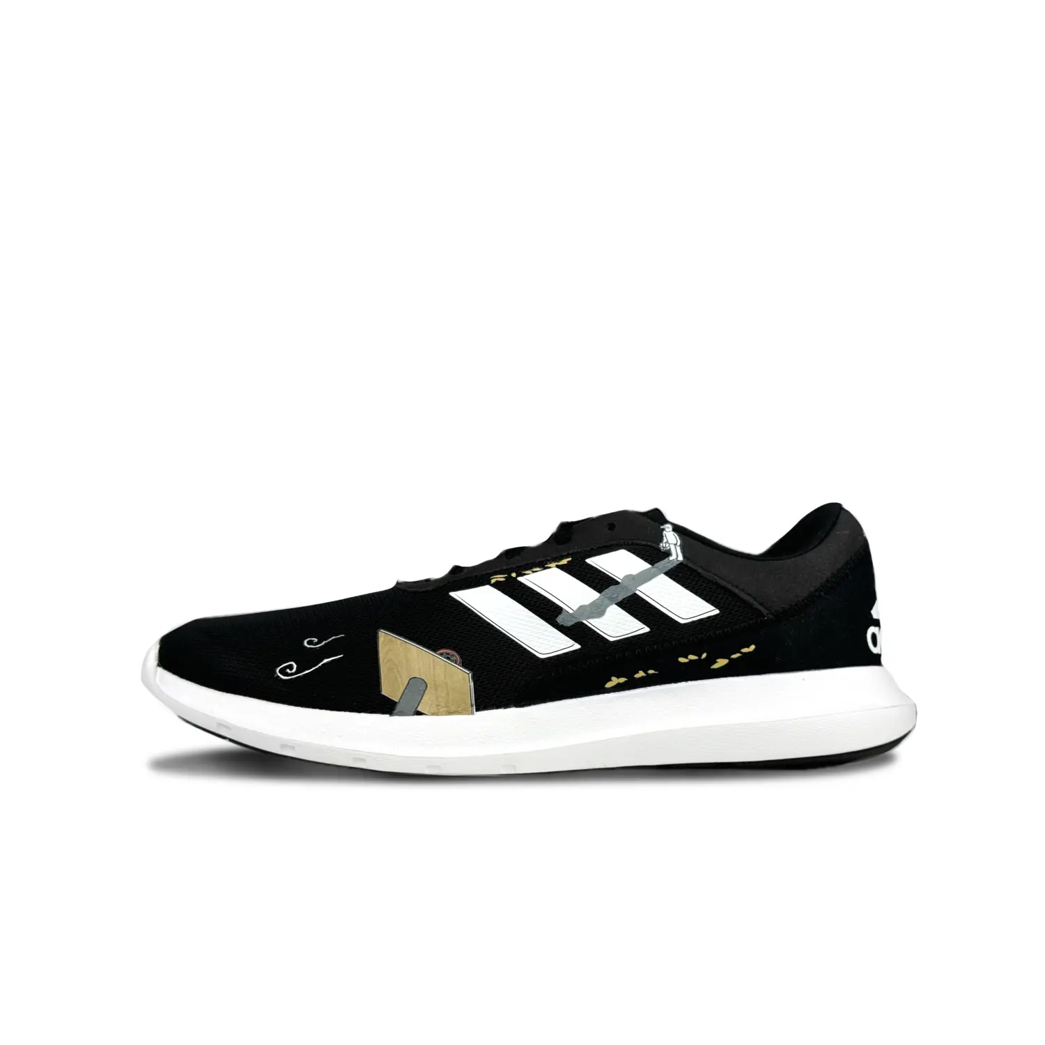 

Кроссовки Coreracer для бега мужские с низким верхом, черные/белые Adidas