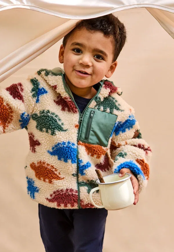 Куртка флисовая с капюшоном Regular fit Jojo Maman Bébé, натуральный — фото 2