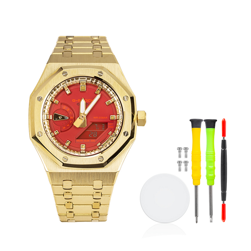 

CASIO Ретрофит серия кварцевый механизм часы унисекс аргумент red циферблат