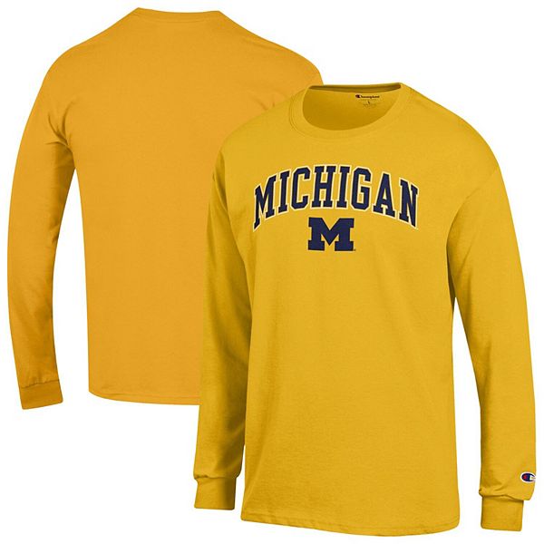 

Мужская футболка с длинным рукавом maize michigan wolverines arch over logo Champion