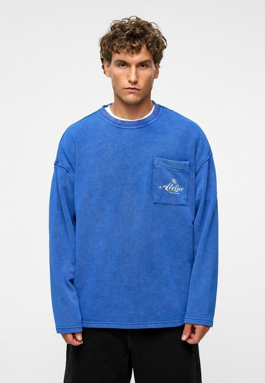 

Толстовка Lucy & Sam ACID WASHED WITH CHEST POCKET, Sax/Royal Blue