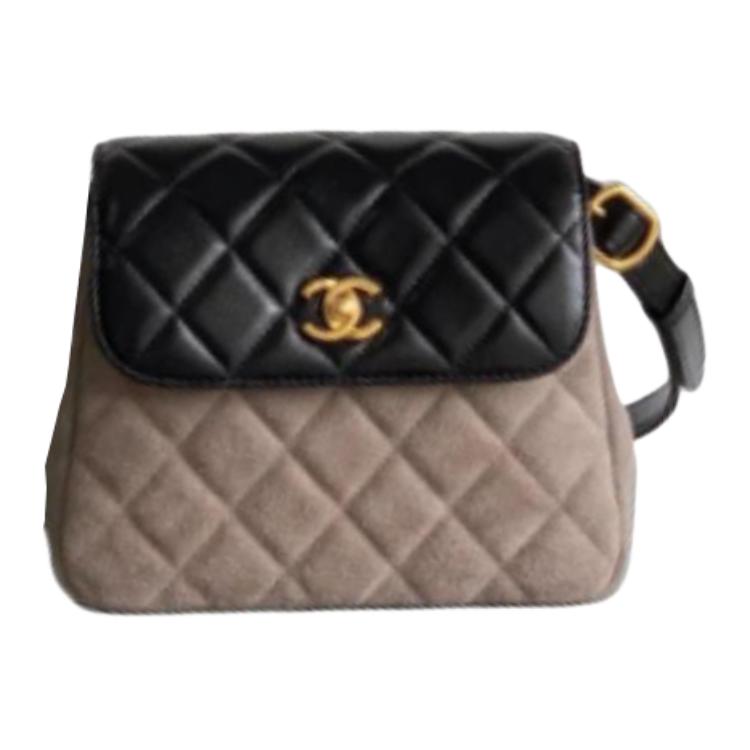 

CHANEL Кожаная сумка через плечо с замшевыми вставками
