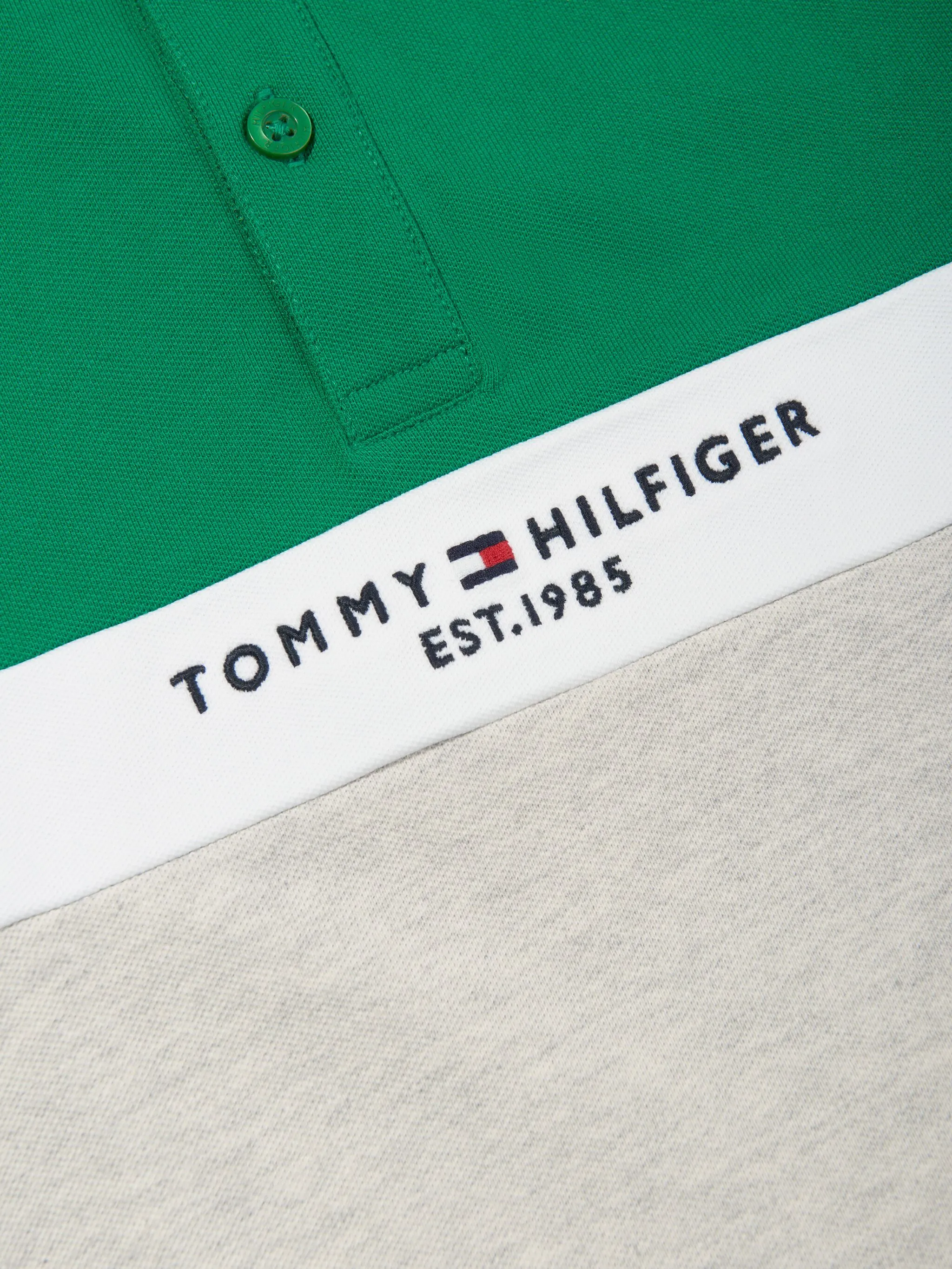 Рубашка поло TH Established Tommy Hilfiger Junior, зеленый — фото 3