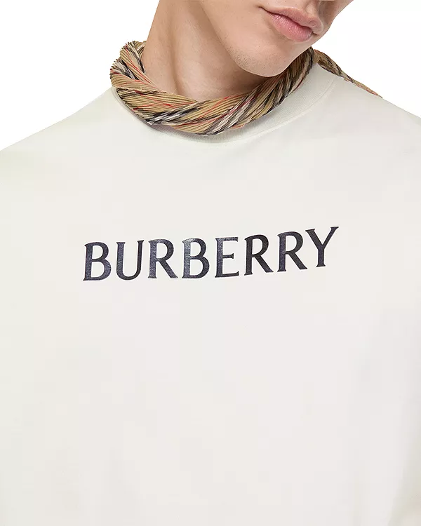 Футболка Burberry хлопковая с логотипом, белый — фото 2