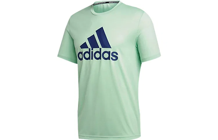 Футболка Adidas зеленая с круглым вырезом