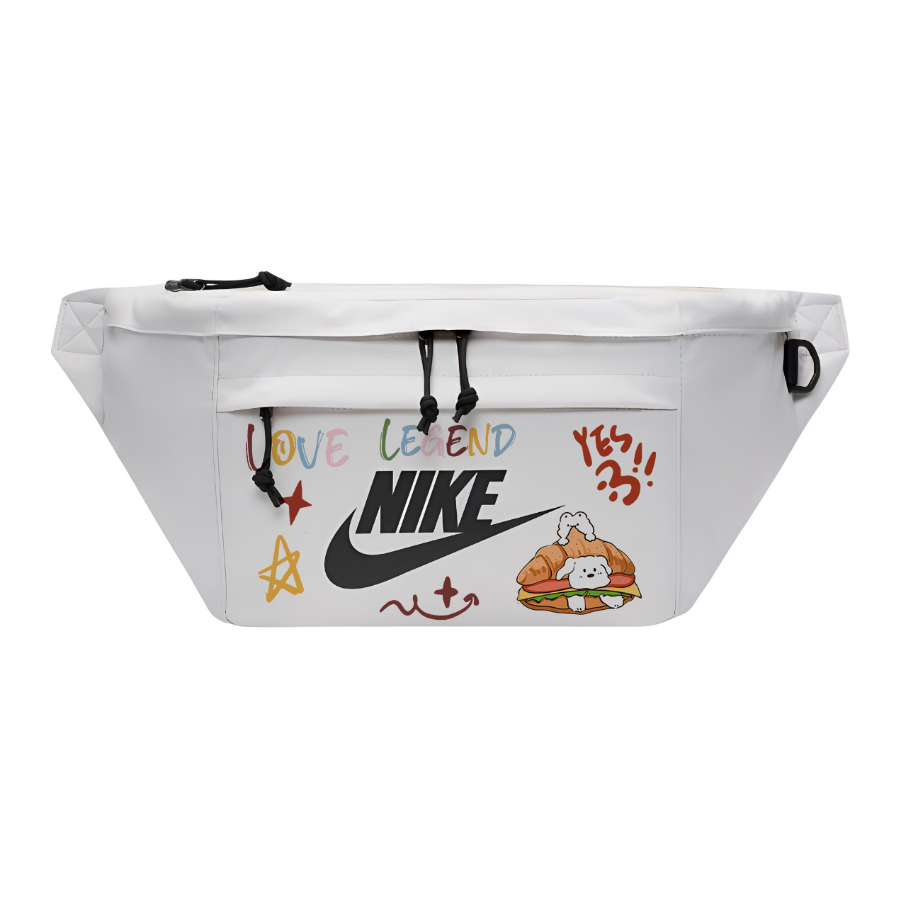 

Nike Одноплечевая набедренная сумка через плечо унисекс белая, Hamburger Puppy