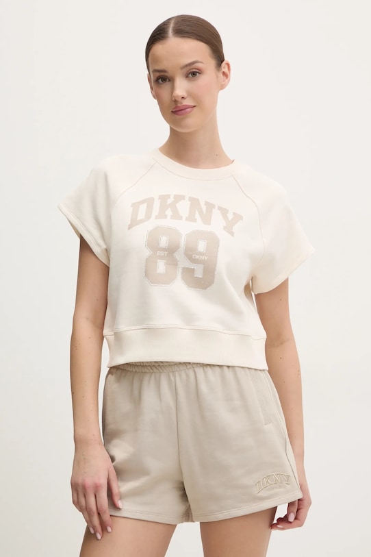 

Футболка из хлопка Dkny, бежевый