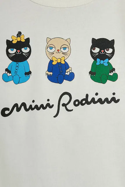 Футболка детская с принтом Minibabies Mini Rodini, белый — фото 4