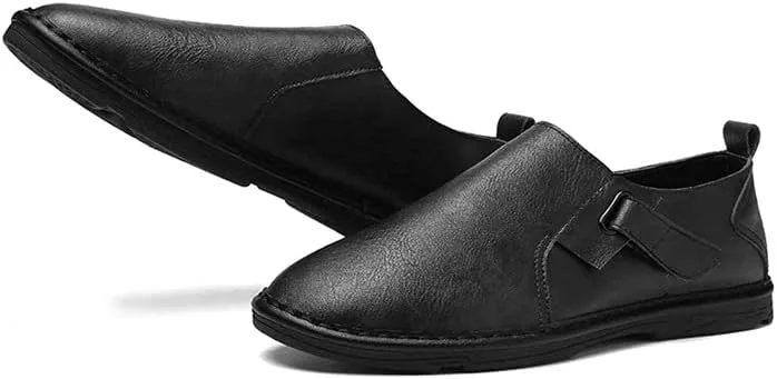 

Мужские повседневные кожаные туфли с разрезом, большие размеры, мужские лоферы, мужские плоские туфли DESESE, черный