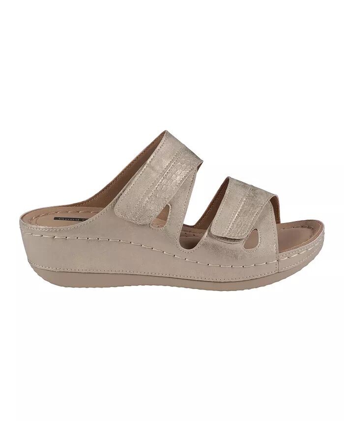 Женские босоножки на танкетке с двумя ремешками Havana GC Shoes, желтый — фото 2