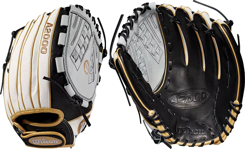 

Перчатки Wilson 12,5 дюйма V125 A2000 SuperSkin серии Fastpitch, белый/черный/золотой